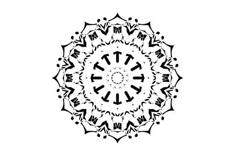 Creative Mandala Sketch Intricate Circle Line Art Illustrazione stock