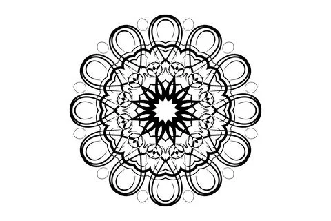 Creative Mandala Sketch Intricate Circle Line Art Stock-Illustration