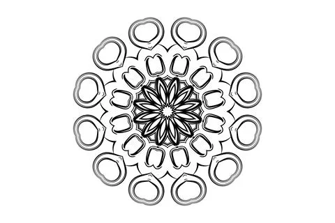 Creative Mandala Sketch Intricate Circle Line Art Stock Illustration
