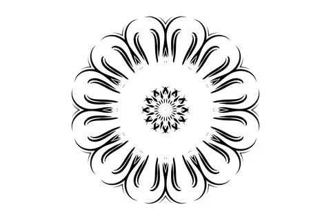 Creative Mandala Sketch Intricate Circle Line Art Иллюстрация