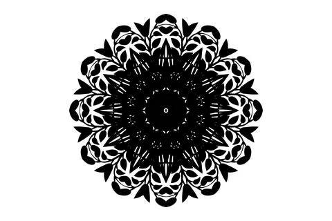 Creative Mandala Sketch Intricate Circle Line Art Illustrazione stock