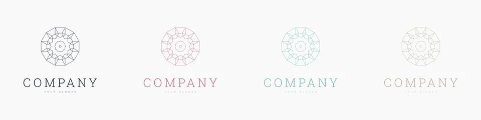 Creative mandala vector logo template brand retro Stock Illustration
