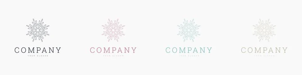 Creative mandala vector logo template brand retro Stock Illustration