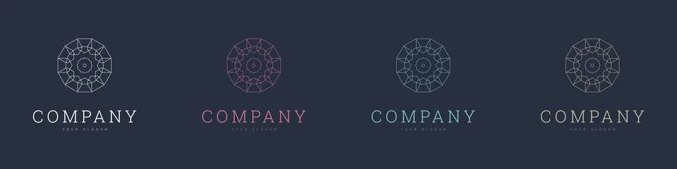 Creative mandala vector logo template brand retro Stock Illustration