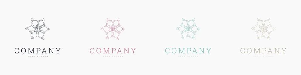 Creative mandala vector logo template brand retro Stock Illustration