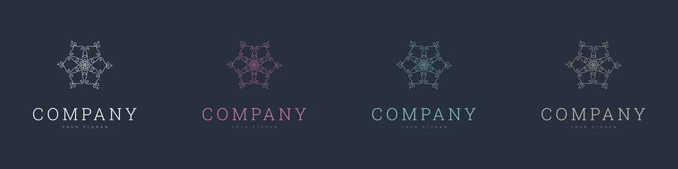 Creative mandala vector logo template brand retro Stock Illustration