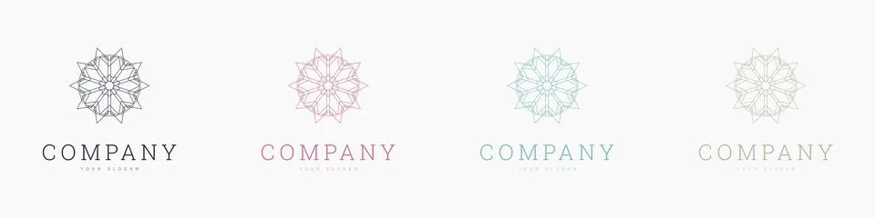 Creative mandala vector logo template brand retro Stock Illustration