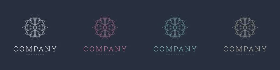 Creative mandala vector logo template brand retro Stock Illustration