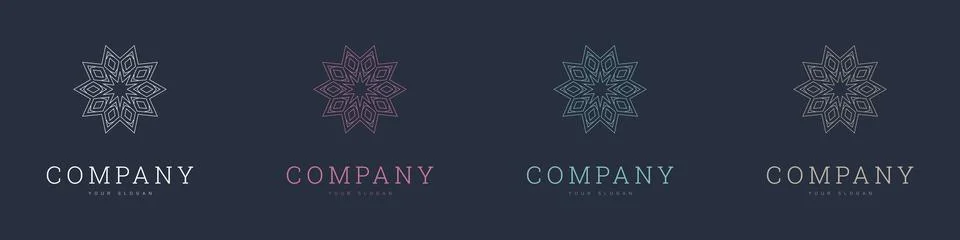 Creative mandala vector logo template brand retro Stock Illustration
