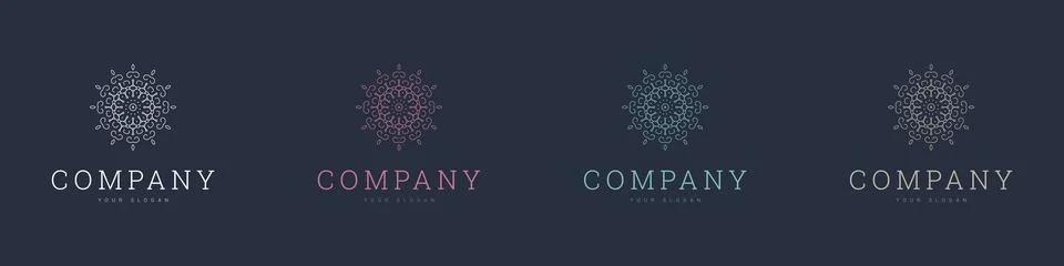 Creative mandala vector logo template brand retro Stock Illustration