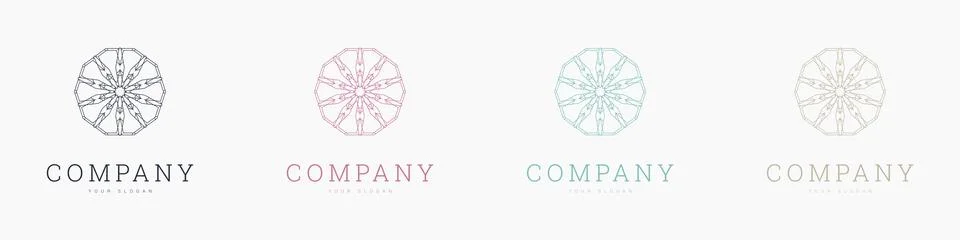 Creative mandala vector logo template brand retro Stock Illustration