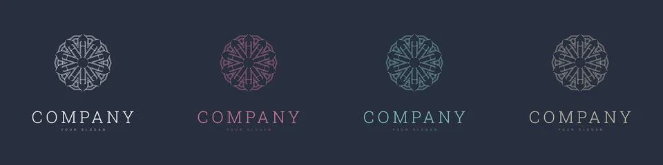 Creative mandala vector logo template brand retro Stock Illustration