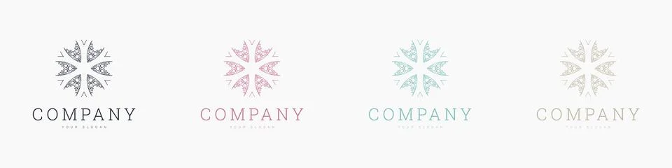 Creative mandala vector logo template brand retro Stock Illustration
