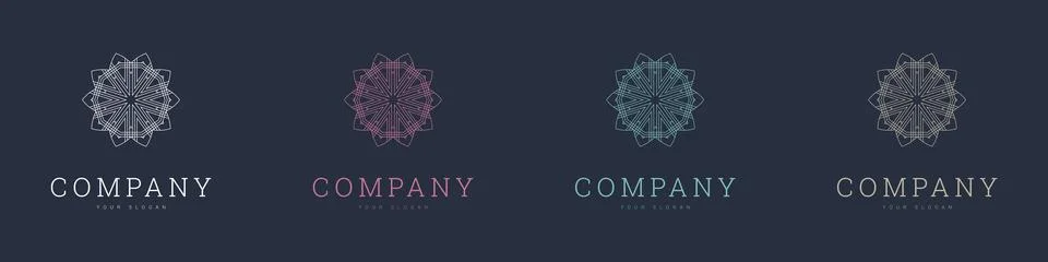Creative mandala vector logo template brand retro Stock Illustration