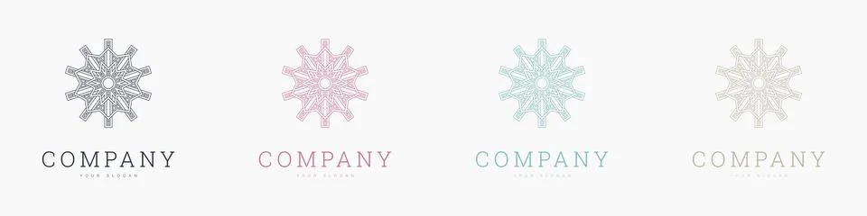 Creative mandala vector logo template brand retro Stock Illustration