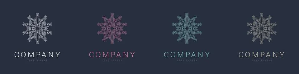 Creative mandala vector logo template brand retro Stock Illustration