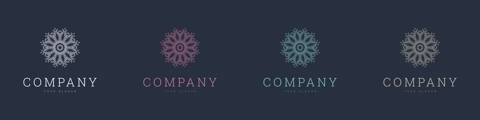 Creative mandala vector logo template brand retro Stock Illustration