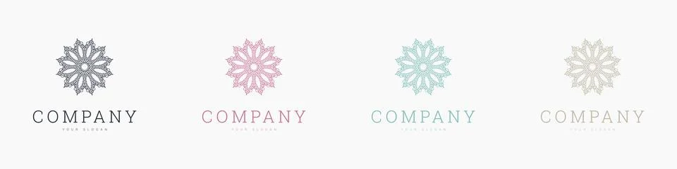 Creative mandala vector logo template brand retro Stock Illustration