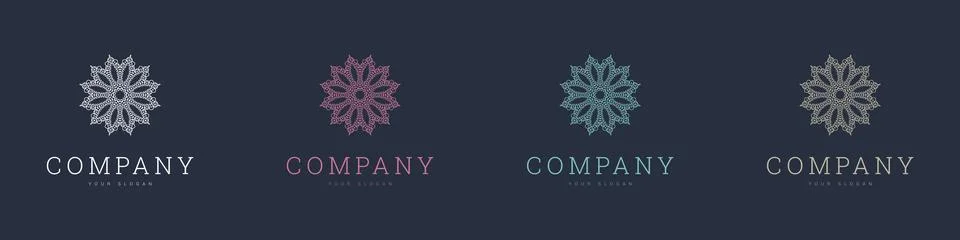 Creative mandala vector logo template brand retro Stock Illustration