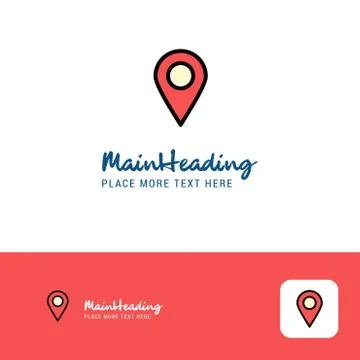 Creative Map pointer Logo Design. Flat color Logo place for Tagline. Vector I Stock Illustration