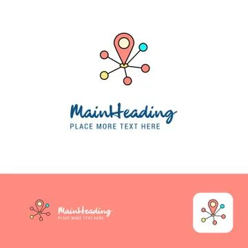 Creative Map pointer  Logo Design. Flat color Logo place for Tagline. Vector  Stockillustratie