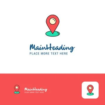 Creative Map pointer Logo Design. Flat color Logo place for Tagline. Vector I Illustrazione stock