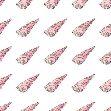 Creative marine seamless pattern. Pattern in hand draw style Stock Illustration