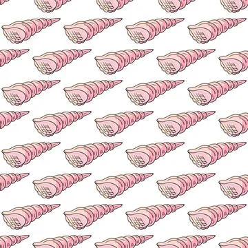 Creative marine seamless pattern. Pattern in hand draw style Stock Illustration