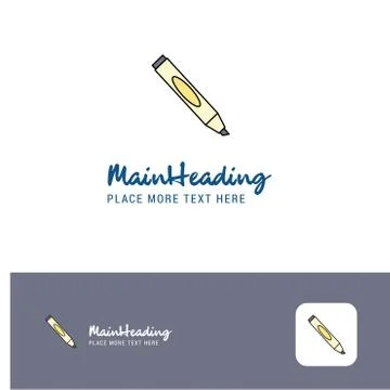 Creative Marker  Logo Design. Flat color Logo place for Tagline. Vector Illus Stock Illustration