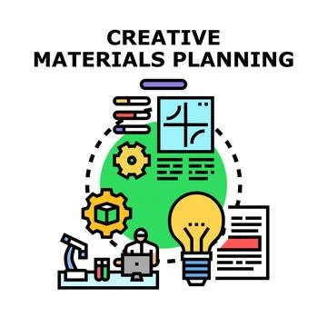 Creative materials planning and strategy development process Stock Illustration