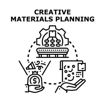 Creative materials planning and strategy vector illustration Illustrazione stock