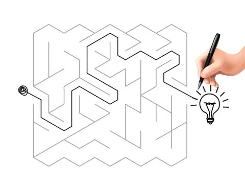 Creative maze with lighting bulb イラスト素材