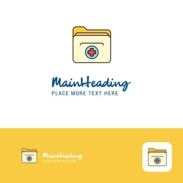 Creative Medical folder  Logo Design. Flat color Logo place for Tagline. Vect Stockillustratie