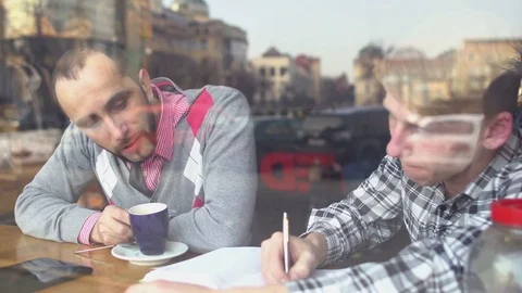 Creative meeting in a cafe Stock-Footage 72649482