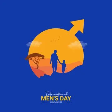 Creative Men's Day ads design. International Men's Day, Celebrated November.. Stock Illustration