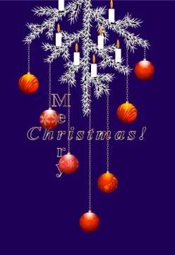 Creative Merry Christmas card. Vertical format. Illustration
