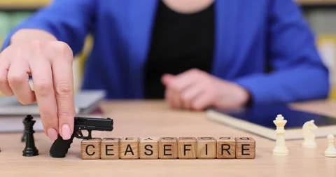 Creative message of peace presented through chess and words in a calm setting Stock Footage 319748923