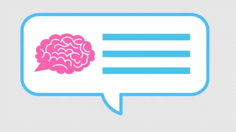 Creative message with speech bubble in a cartoon animation. Alpha channel. Brain Stock Footage 304542661