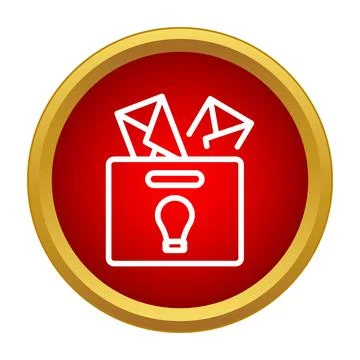 Creative messaging in ballot box icon design Illustrazione stock