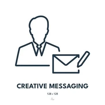 Creative Messaging Icon. Communication, Mail, Writing. Editable Stroke. Sim.. Stock Illustration