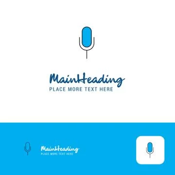 Creative Microphone  Logo Design. Flat color Logo place for Tagline. Vector I Ilustración de archivo