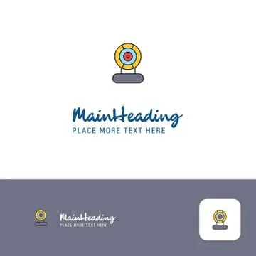 Creative Microphone Logo Design. Flat color Logo place for Tagline. Vector Il Illustrazione stock