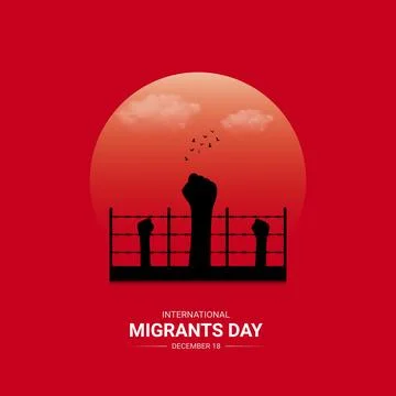 Creative Migrants Day ads design. International Migrants Day, Celebrated De.. Stock Illustration