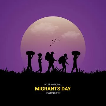 Creative Migrants Day ads design. International Migrants Day, Celebrated De.. Stock Illustration