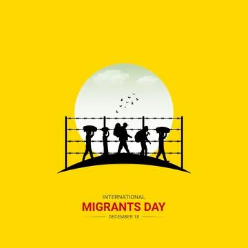 Creative Migrants Day ads design. International Migrants Day, Celebrated De.. Stock Illustration