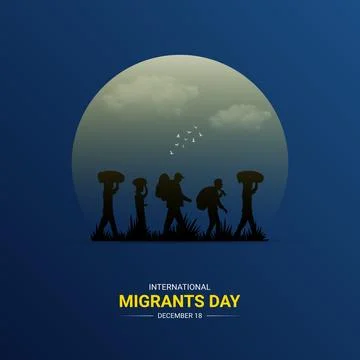Creative Migrants Day ads design. International Migrants Day, Celebrated De.. Stock Illustration