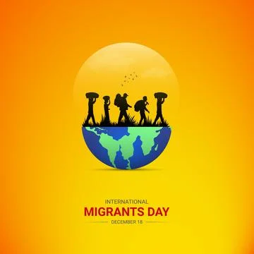 Creative Migrants Day ads design. International Migrants Day, Celebrated De.. Stock Illustration