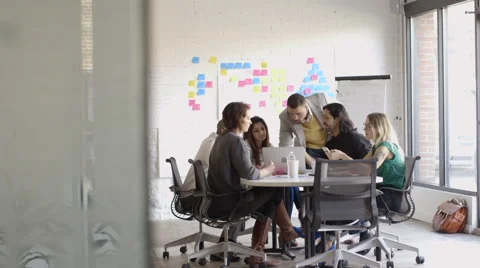 Creative millennial business people using laptop in meeting 動画素材 66987034