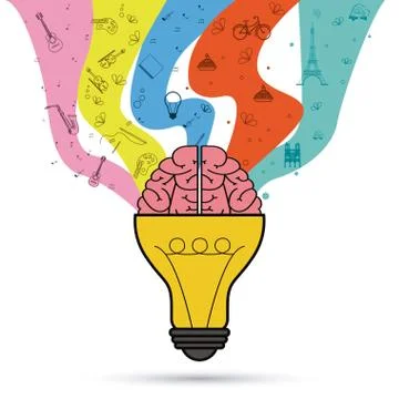 Creative mind and idea icon design, vector illustration Illustrazione stock