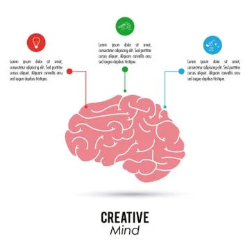 Creative mind and idea icon design, vector illustration Stock Illustration